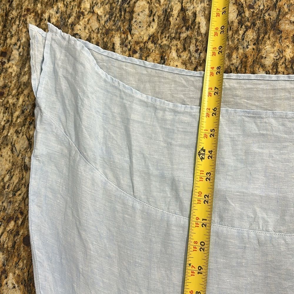 Lord & Taylor Linen Light Blue Relaxed Fit Short Sleeve Top Size XL - Picture 8 of 8